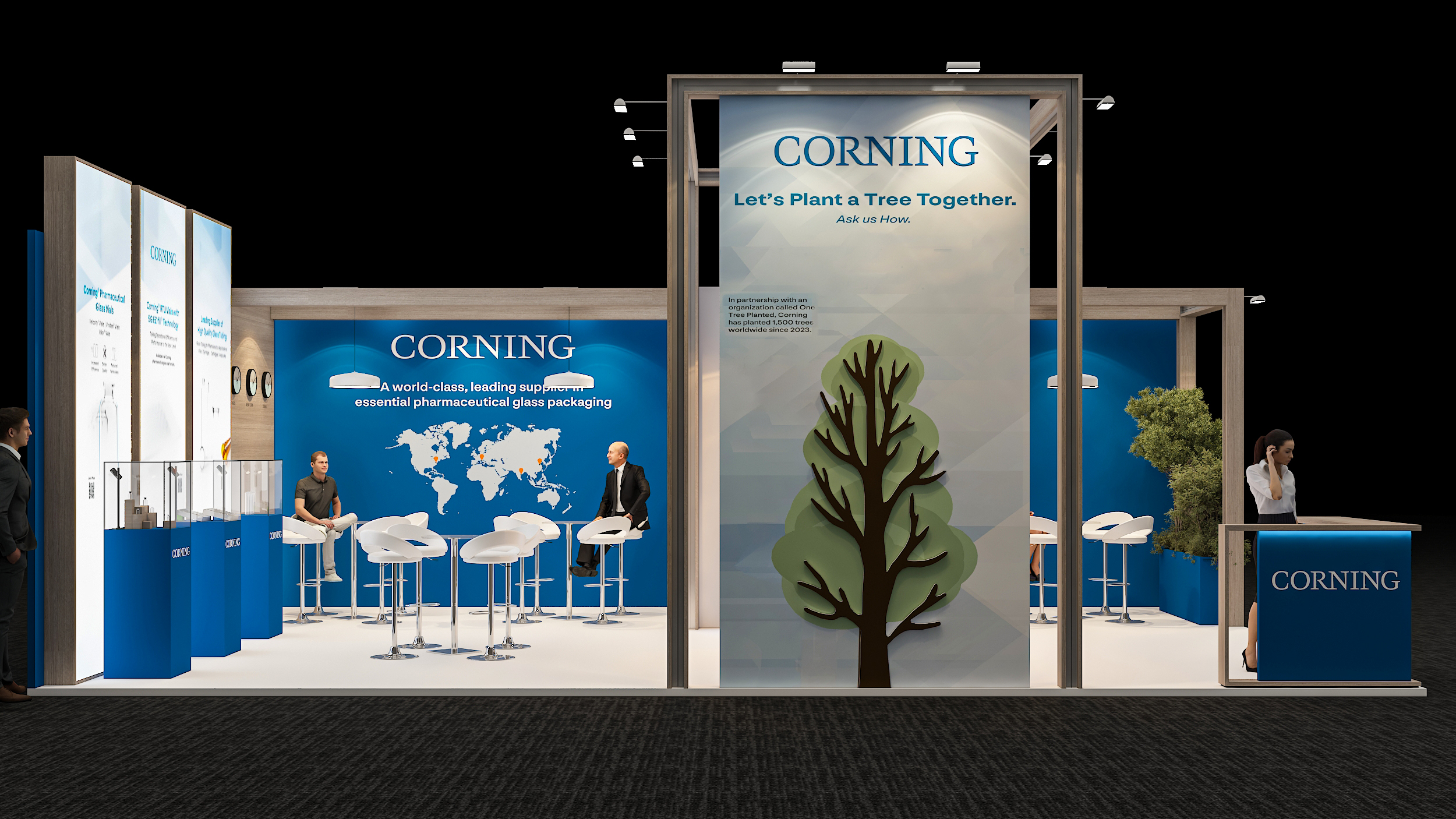 Glass Pavilion exhibition stand for Corning