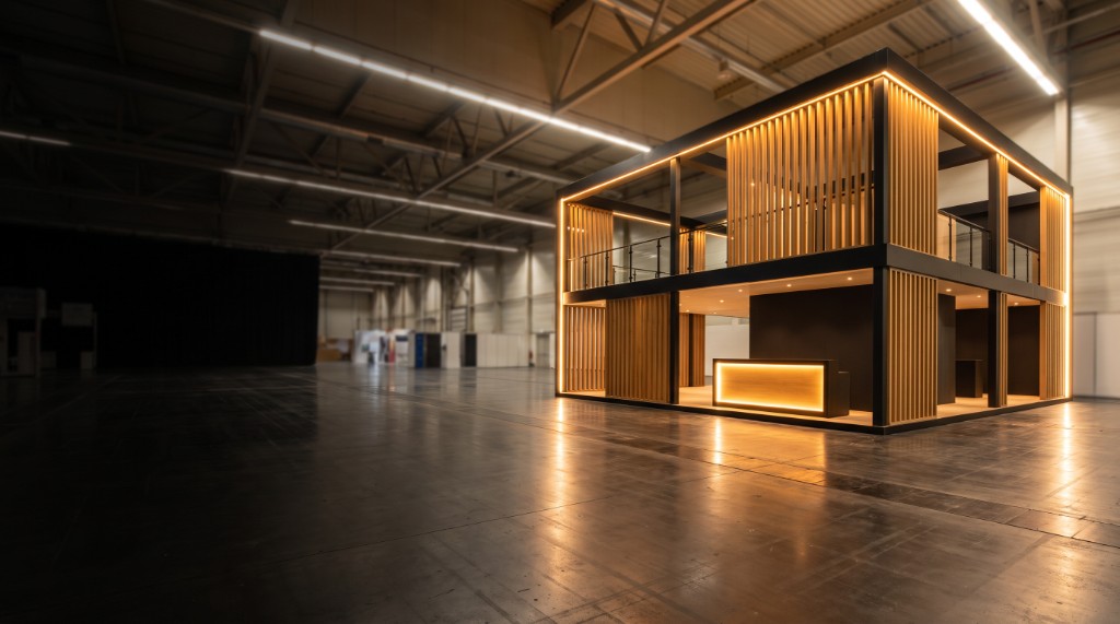 Custom double-deck exhibition stand designed and built by Catch Exhibition